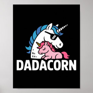 Birthday Unicorn Dad And Baby Daughter Fathers Day Poster