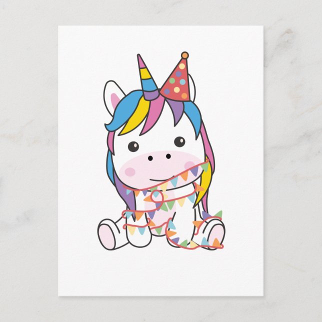 Birthday Unicorn For Kids A Birthday Holiday Postc (Front)