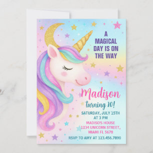 Birthday Unicorn Invitation