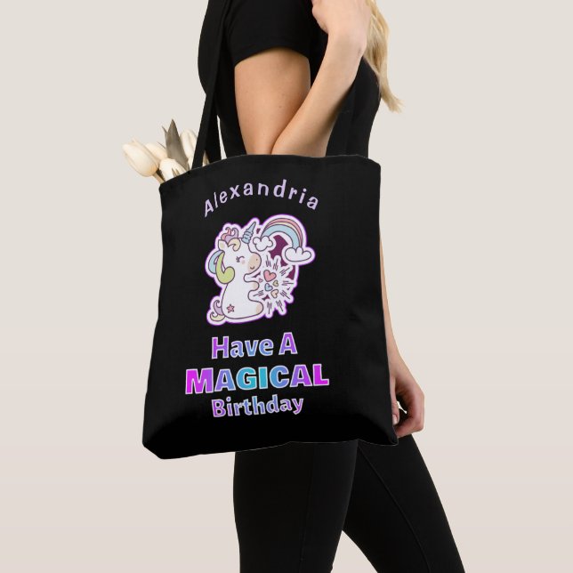 Birthday Unicorn Magical Cute  Tote Bag (Close Up)