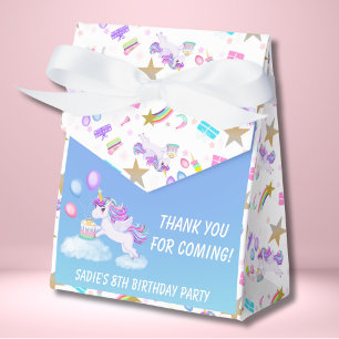 Birthday Unicorn with Cake Favor Box
