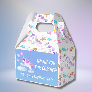Birthday Unicorn with Cake Favor Box