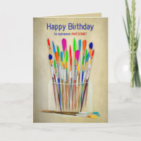 Birthday Unique Creative Person Artist Brushes