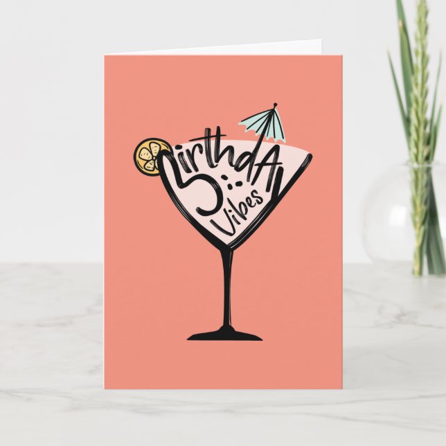 Birthday Vibes Cocktail Card (Front)