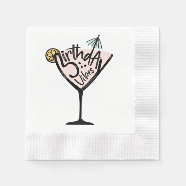 Birthday Vibes Cocktail Napkin (Front)