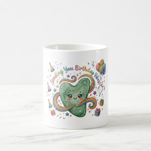 Birthday Vibes Cute Heart Rainbow Coffee Mug