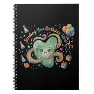Birthday Vibes Cute Heart Rainbow Notebook