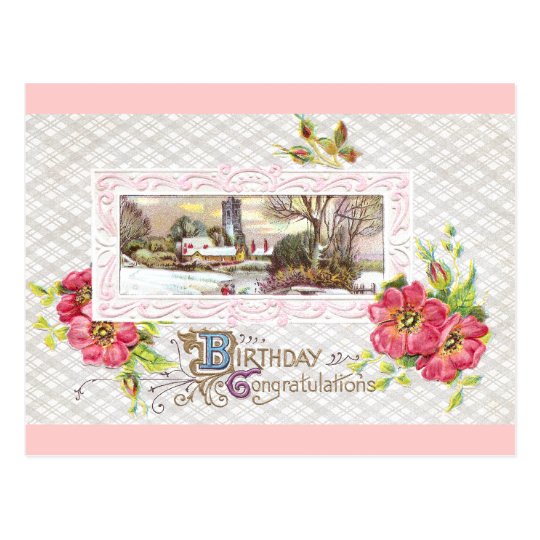 Birthday Vignette Postcard