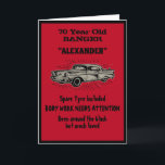 Birthday Vintage Car Create My Own Funny Red Card<br><div class="desc">Make that Birthday special with this funny card. The humour used is something we can all relate to. Easily customise the text of this birthday card using the template provided.</div>