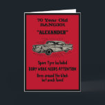 Birthday Vintage Car Create My Own Funny Red Card<br><div class="desc">Make that Birthday special with this funny card. The humour used is something we can all relate to. Easily customise the text of this birthday card using the template provided.</div>