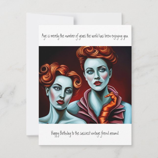 Birthday Vintage friend funny Card (Front)