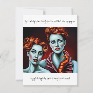 Birthday Vintage friend funny Card