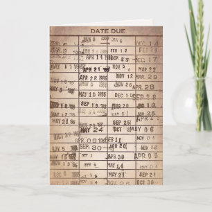 Birthday Vintage Library Card