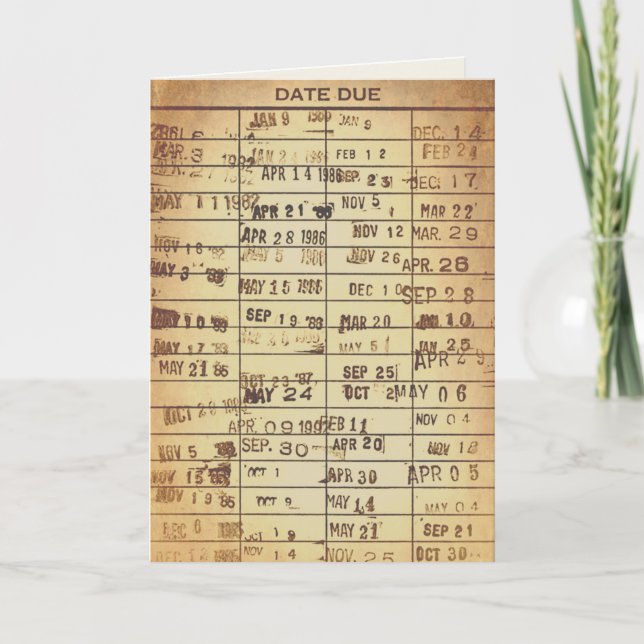 Birthday Vintage Library Card (Front)