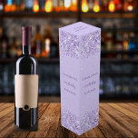 Birthday violet confetti elegant party wine box<br><div class="desc">A trendy violet background. Decorated with confetti.  Personalise and add a name,  age and the date.</div>