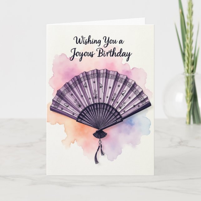 Birthday Violet Fan Card (Front)