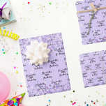 Birthday violet lavender glitter dust name wrapping paper sheet<br><div class="desc">A violet,  lavender coloured background decorated with faux glitter,  sparkles.  Personalise and add a name and age.  A modern hand lettered style script.</div>