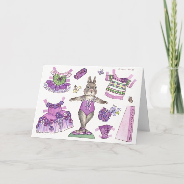 Birthday Violet Paper Doll Card (Front)