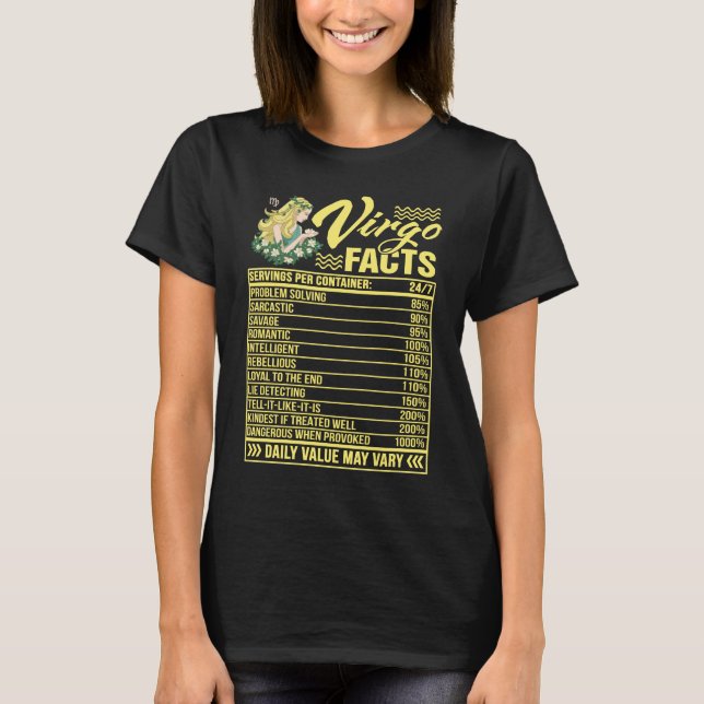 Birthday Virgo Facts T-Shirt (Front)