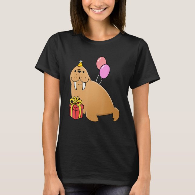 Birthday Walrus for Sea Animal Lover T-Shirt (Front)