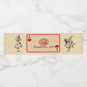 Birthday Water Bottle Label, Alice Wonderland Water Bottle Label