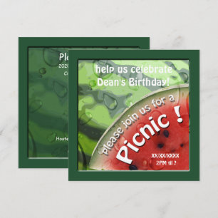 Birthday Watermelon Summer Picnic Invitation