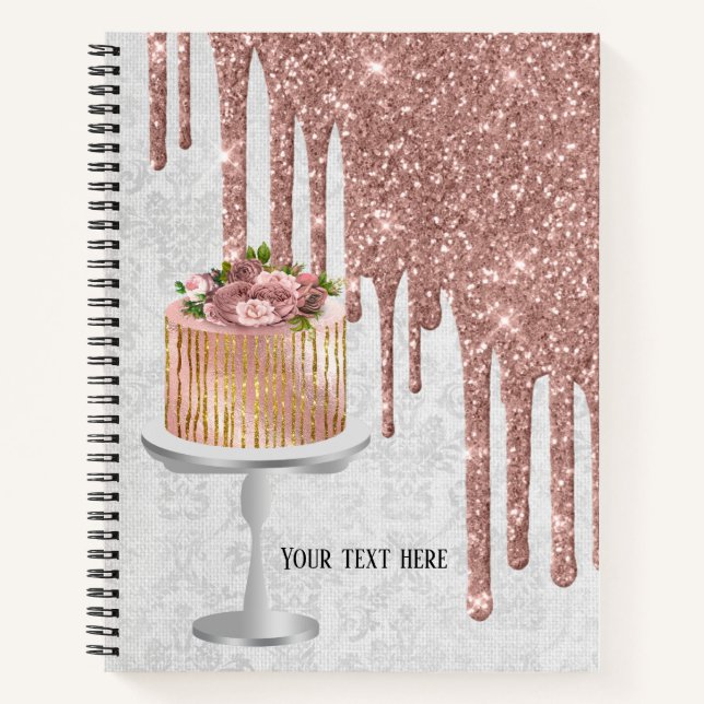 Birthday Wedding Cake Planner Drips Notebook (Front)