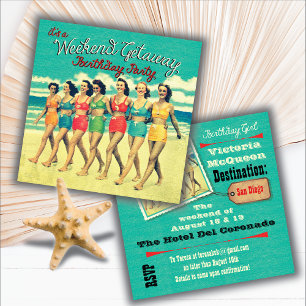 Birthday Weekend Getaway Party Invitations