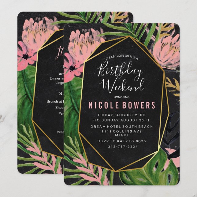 Birthday Weekend Itinerary Invitation (Front/Back)