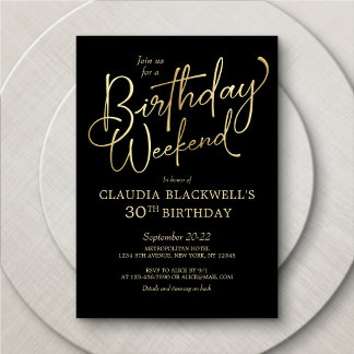 Birthday Weekend Itinerary Invitation