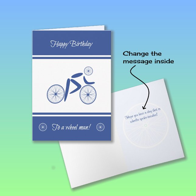 Birthday wheel man funny cyclist card (Creator Uploaded)