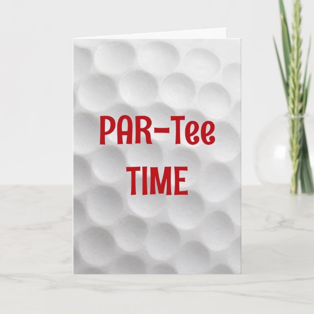 Birthday White Golf Ball Dimpled Design Card (Front)