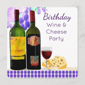 Birthday Wine & Cheese Party Invitation