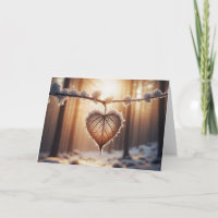 Birthday Winter Heart Leaf In a Forest