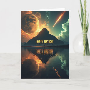 Birthday Wish Cosmic Mountain Card
