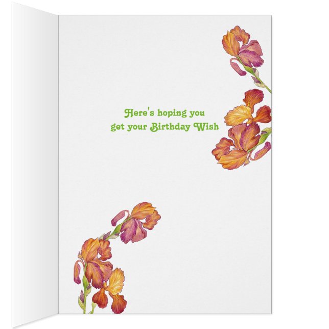 Birthday Wish Iris Card (Inside (Right))