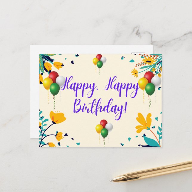 Birthday wish postcard (Front/Back In Situ)