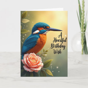 Birthday Wish Rose Bird Card