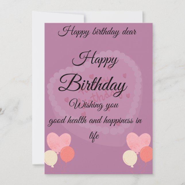 Birthday wishes card  (Front)