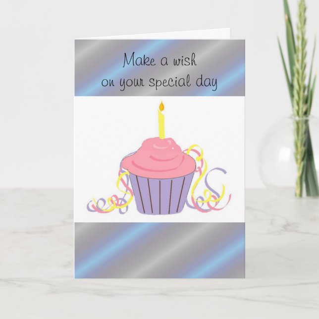 Birthday Wishes Cupcake Card (Front)