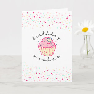 Birthday Wishes   Cute Cupcake Card