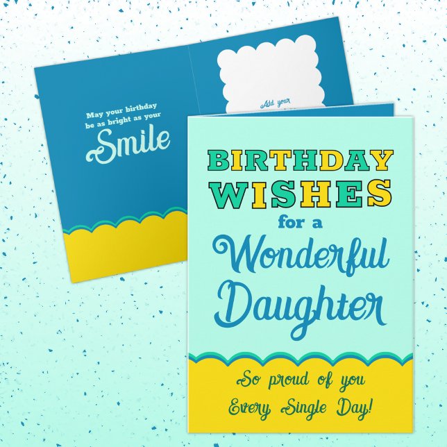 Birthday wishes daughter blue green card (Creator Uploaded)