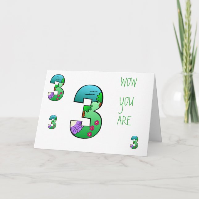 BIRTHDAY WISHES FOR A SPECIAL **3** YEAR OLD CARD (Front)