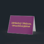 Birthday Wishes for granddaughter, purple, yellow. Card<br><div class="desc">A purple background features yellow lettering on this birthday greeting for a granddaughter. Plain and Simple greeting cards.</div>
