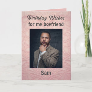Birthday Wishes for my boyfriend Classy Modern Card