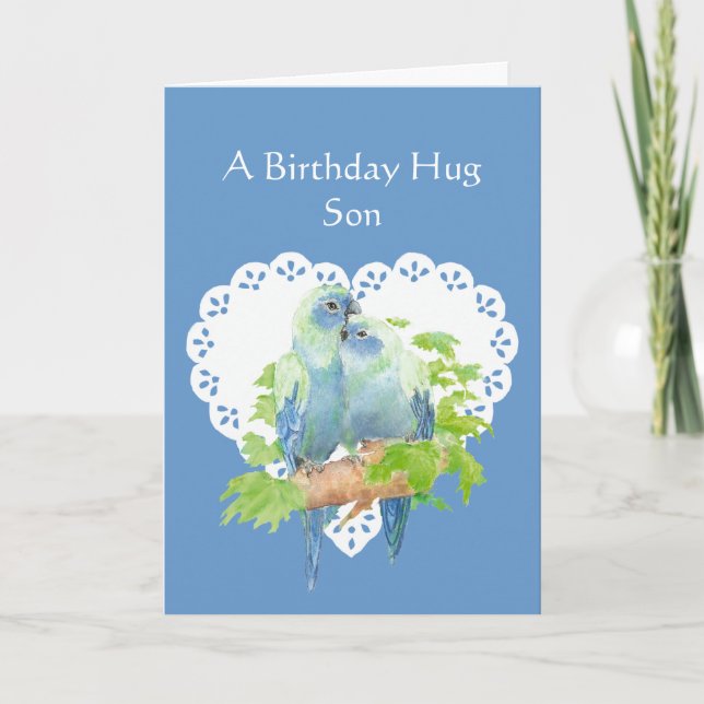 Birthday Wishes for Son from Parrot Bird Card (Front)
