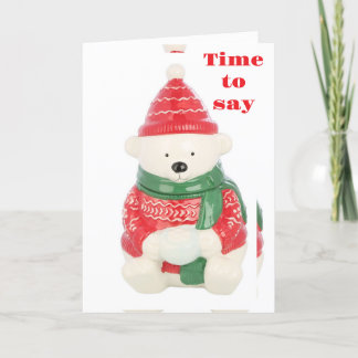 BIRTHDAY WISHES FROM ADORABLE SNOWBEAR HOLIDAY CARD