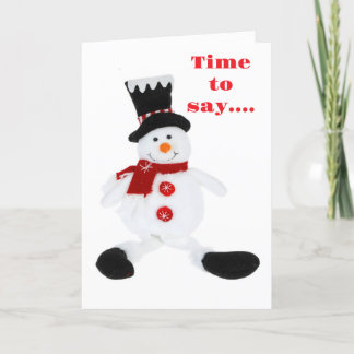 BIRTHDAY WISHES FROM ADORABLE SNOWMAN HOLIDAY CARD