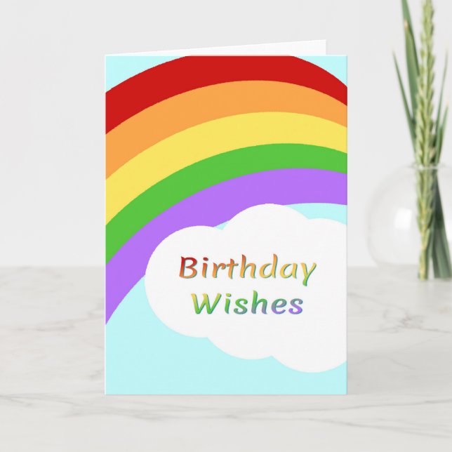 Birthday Wishes Fun Rainbow Design  Card (Front)