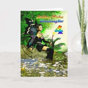 Birthday wishes Grandddaughter age 4 from a fairy Card